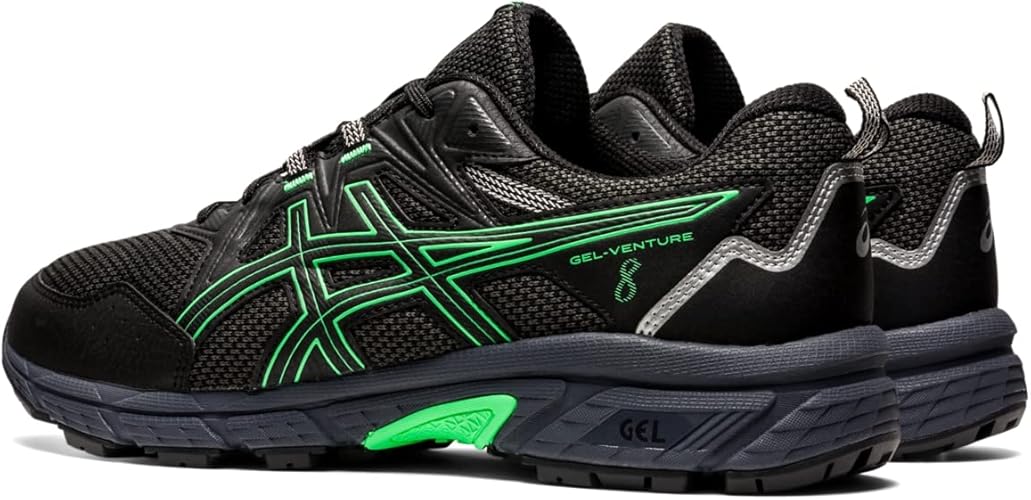 ASICS Men's Gel-Venture 8 Running Shoes-Black/New Leaf