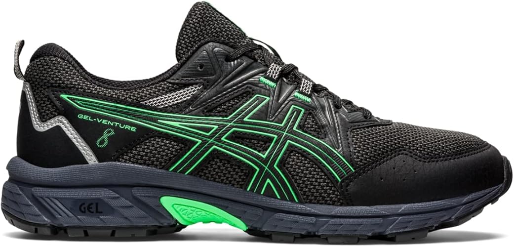 ASICS Men's Gel-Venture 8 Running Shoes-Black/New Leaf