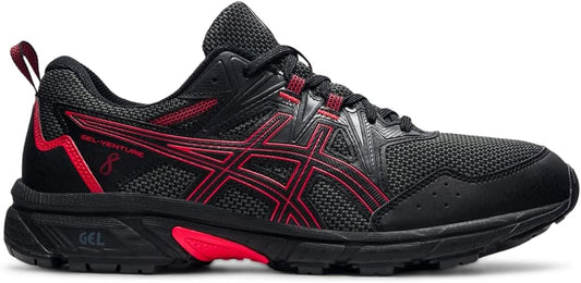 ASICS Men's Gel-Venture 8 Running Shoes-Black/Electric Red