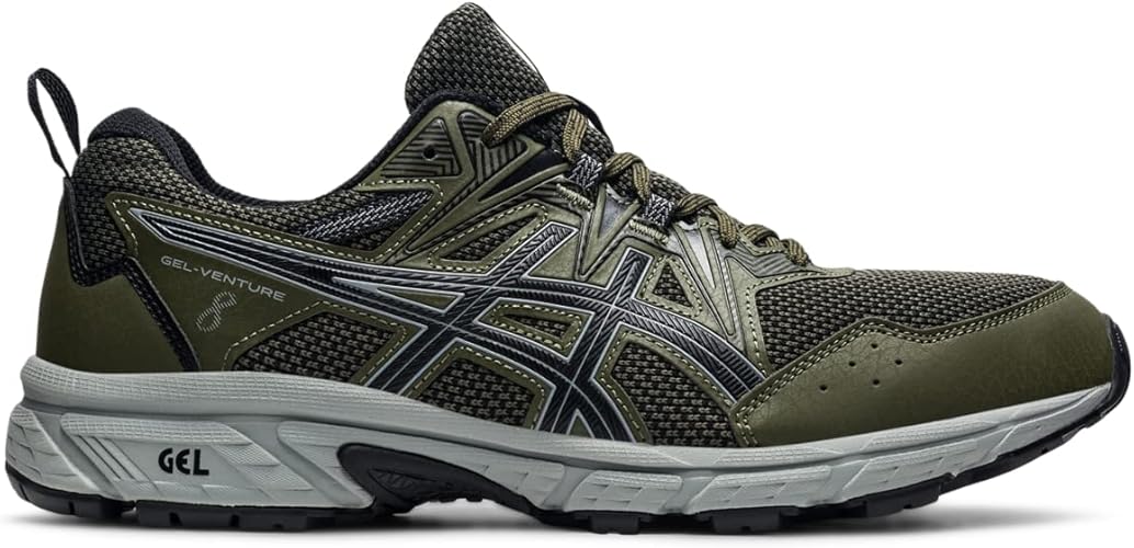 ASICS Men's Gel-Venture 8 Running Shoes-Olive Canvas/Black